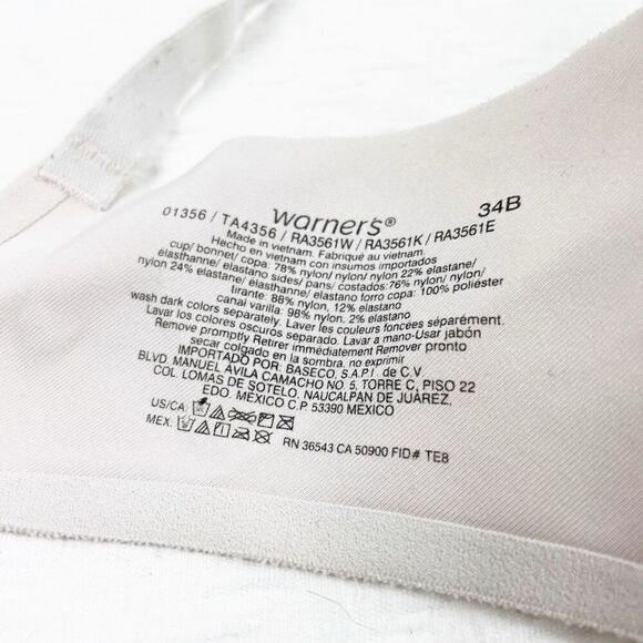 BUY 1 GET 1 FREE warners 34b white cream bra - Picture 5 of 8